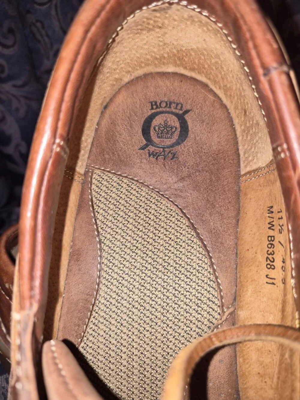 Mens Born Brown Leather boat shoes